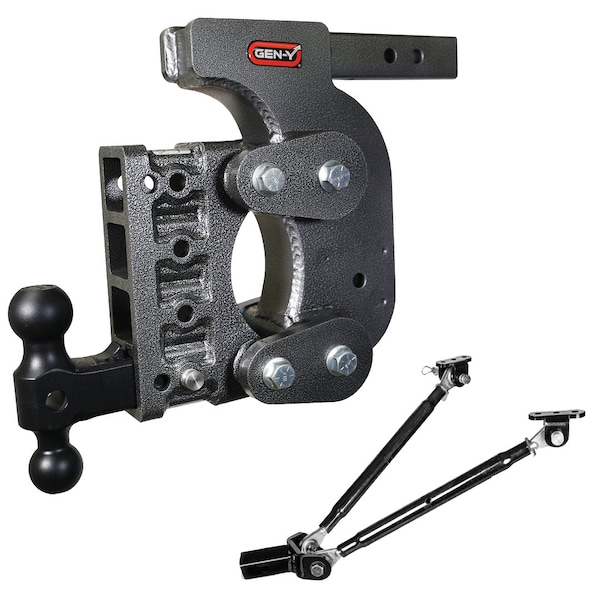 The BOSS TORSION-FLEX 2 in. Shank 12.5 in. Drop 1.7K TW 16K Hitch Dual-Ball Stabilizer